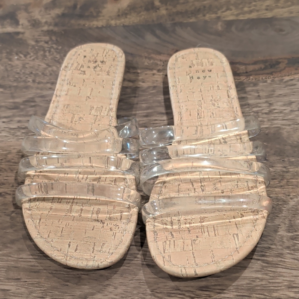 A New Day Clear Strap Cork Sandals